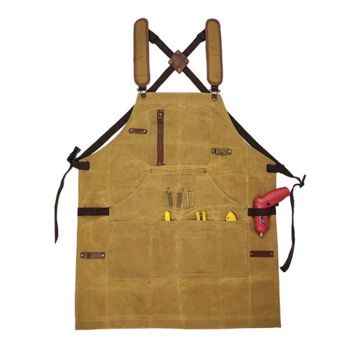 Factory direct oil waxed canvas apron with adjustable cross-pressure