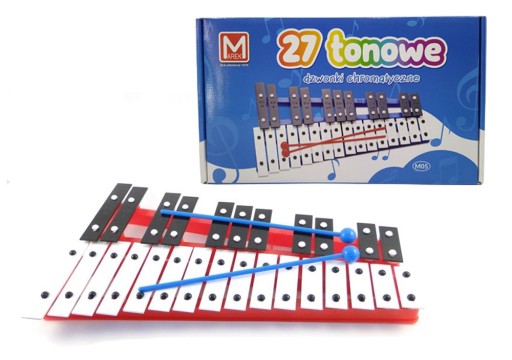 Dzwonki 2-rzędowe, CYMBAŁKI szkolne - chromatyczne 27-tonowe POLSKIE Marek