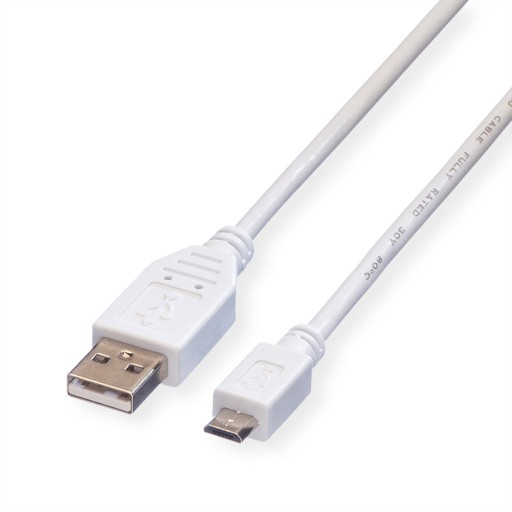 Kabel przewód USB 2.0 A - Micro B M/M biały 3m