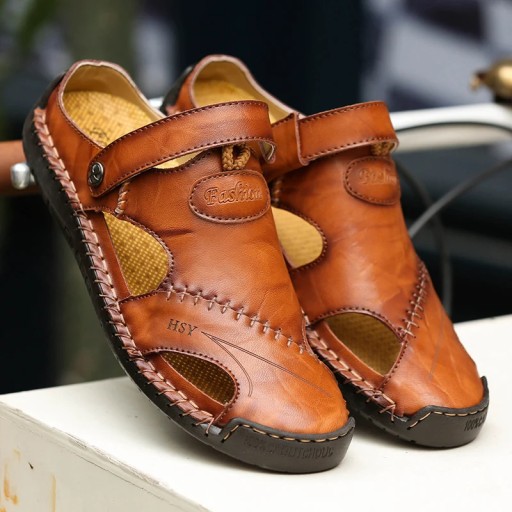 New Casual Men Soft Sandals Comfortable Men Summer Leather Men's slippers M