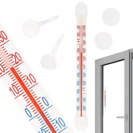 TERMOMETR ZAOKIENNY ZEWNĘTRZNY TEMPERATURY BIAŁY M