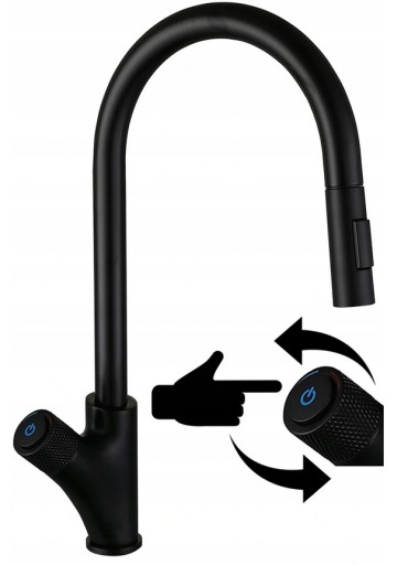 BATERIA KUCHENNA CZARNA PRESS PULL-OUT DO ZLEWU Q
