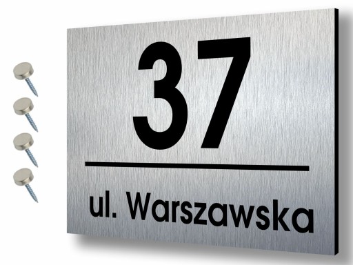 Numer na dom Tabliczka adresowa ALUMINIUM 20x15