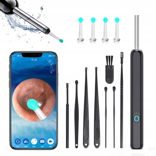 SMART OTOSKOP KAMERA CZYSZCZENIE USZU WOSK WIFI HD APLIKACJA ENDOSKOP