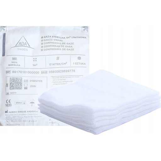 Gaza opatrunkowa (ADA swabs) sterylna - 13N 1 m2