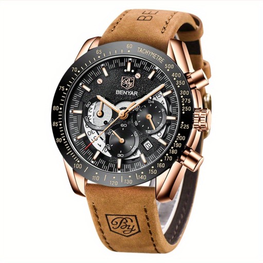 1 szt. BENYAR Zegarek męski Chronograf Męski zegarek