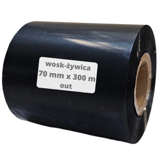 70x300 wosk-żywica OUT kalka do etykiet 70mm 300m woskowo żywiczna waxresin