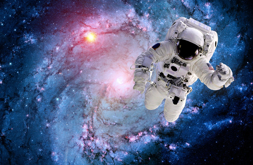 Fototapeta Lateks na wymiar Astronauta Galaktyka