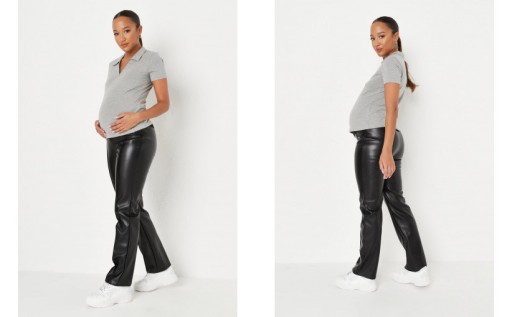 6J 09 MISSGUIDED SPODNIE EKO SKÓRA CZARNE 36