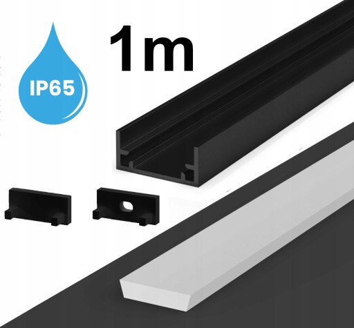 PROFIL LED IP65 WODOODPORNY TECH-LIGHT P11-1 CZARNY 1M
