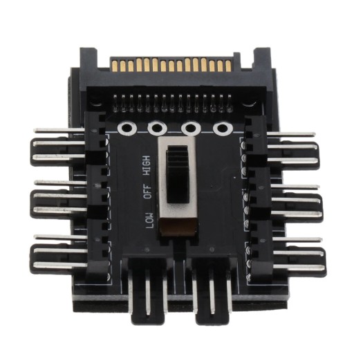Adapter SATA Fan Hub 1 do 8x 3Pin Splitter Riser