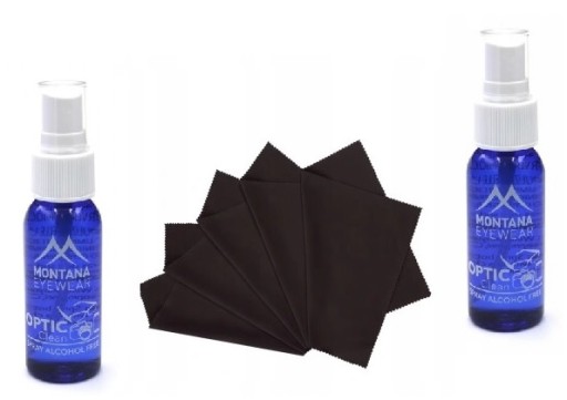 PŁYN DO OKULARÓW 2X MONTANA SPRAY + ŚCIERECZKI 5X