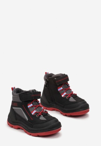 Born2Be Czarno-Czerwone Botki 21 Zima
