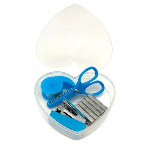 LOLEDE 1Box Mini Stapler Set with Staples Scissors Binding Tools Office Can