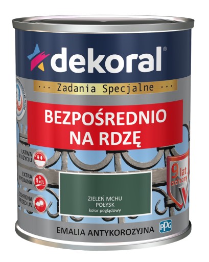 Dekoral Emalia antykorozyjna RAL 6005 zieleń mchu połysk 0,65l