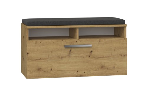 SZAFKA NA BUTY Z SIEDZISKIEM REGAŁ NA OBUWIE KOMODA MEBLE DĄB ARTISAN 85 cm