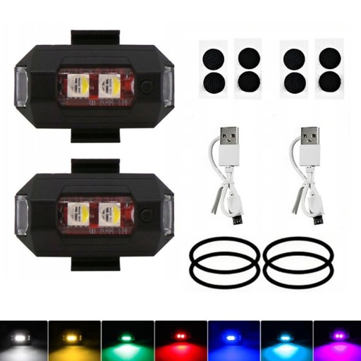 Lampka Stroboskop LED do Drona, Samochodu RC, Samolotu, Roweru *2