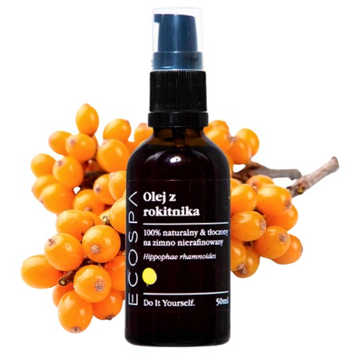NATURALNY OLEJ Z ROKITNIKA ZIMNOTŁOCZONY NA TWARZ WŁOSY CIAŁO 50 ML ECOSPA