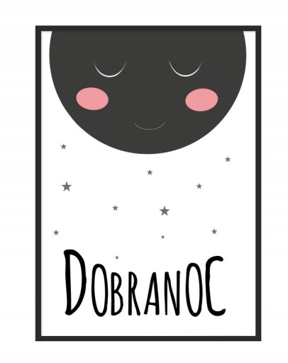 OBRAZ PLAKAT W RAMIE 33x43 cm Dobranoc PD105