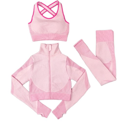 DAMSKI 3-CZĘŚCIOWY DRES FITNESS TRENINGOWY