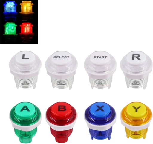 8 szt. Arcade Game LED Push Buttons with Cherry MX