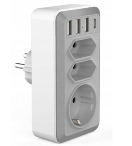 LISTWA ROZGAŁĘŹNIK PRZEDŁUŻACZ 4x USB-C 3x GNIAZDA