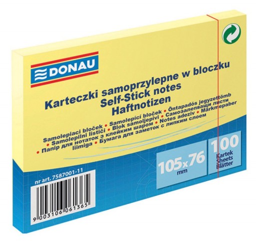 BLOCZEK SAMOPRZYLEPNY NOTES, KARTECZKI105X76MMX100