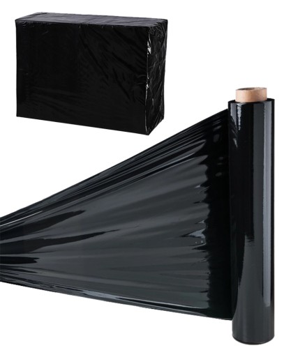 Folia Stretch Czarna Rolka Kryjąca Mocna XL 1,5 kg