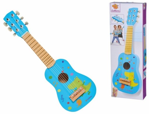 EICHHORN Drewniana Gitara Niebieska Dinozaur