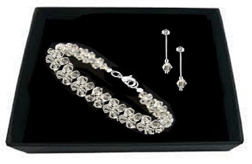 Srebrny komplet bransoletka Swarovski srebro