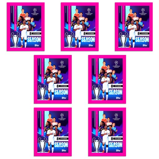 20x Saszetki 160x naklejki Liga Mistrzów 2024 Topps Champions League UEFA