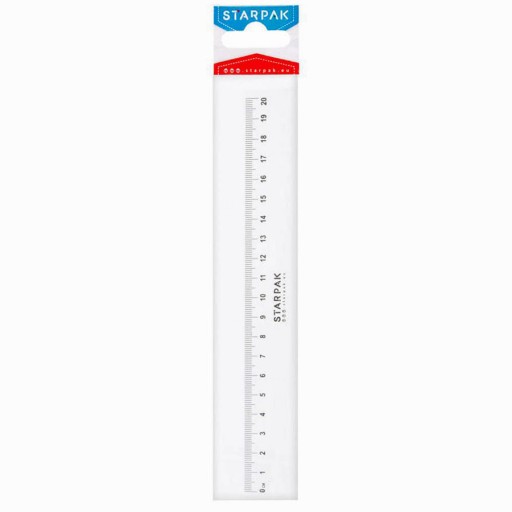 LINIJKA PLASTIKOWA PRZEZROCZYSTA 20cm