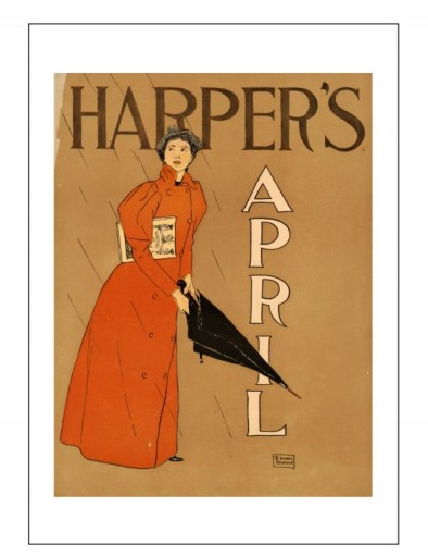 A4 Plakat vintage retro Harper's April 1894 stara okładka magazynu