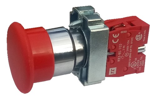 PRZYCISK AWARYJNY CZERWONY GRZYBEK STOP 22mm METAL