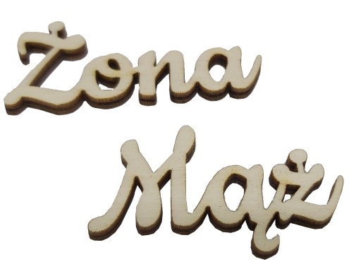 DEKOR DECOUPAGE Żona & Mąż Drewniany napis