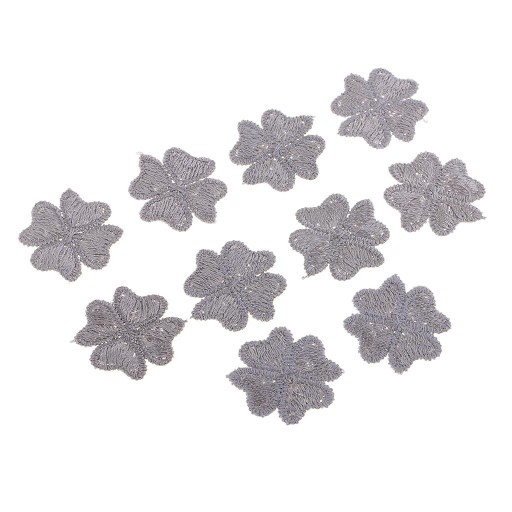 10pcs Embroidered Sew on Gray