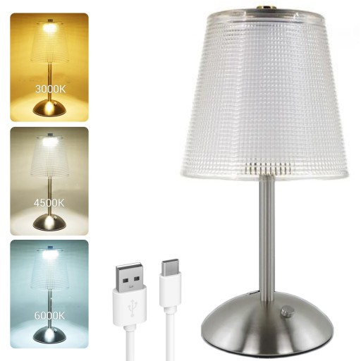 LAMPA STOŁOWA AKUMULATOROWA 4000mAh DOTYKOWA LAMPKA NOCNA USB-C 3 KOLORY