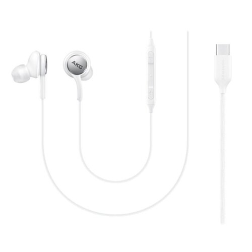 SŁUCHAWKI SAMSUNG AKG PRZEWODOWE DOKANAŁOWE ORYGINALNE USB-C TYP C BIAŁE