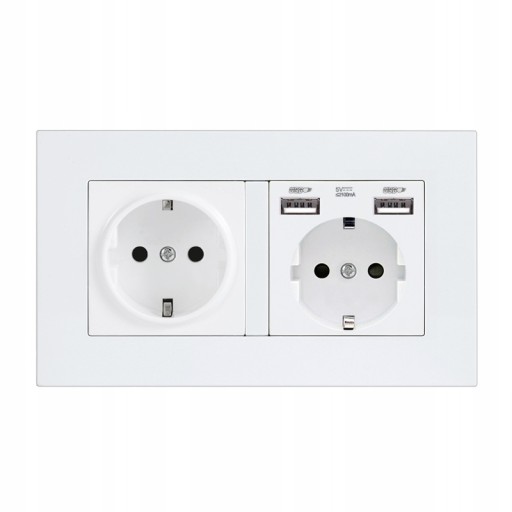 Gniazdka elektryczne 16A gniazdko podwojne z 2 usb