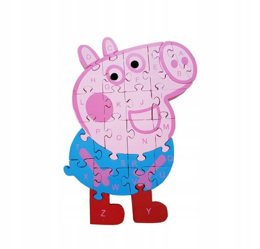 Edukacyjne PUZZLE DREWNIANE układanka Świnka Peppa GEORGE