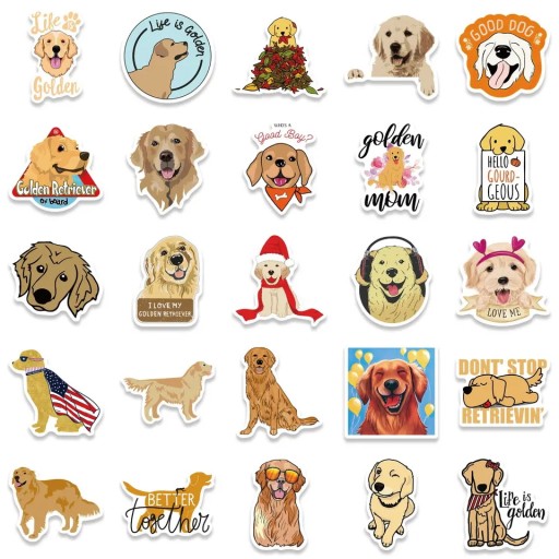 NAKLEJKI PIESKI LABRADOR RETRIEVER TOP MIX 50szt