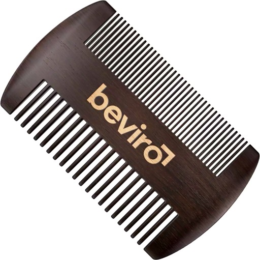 Beviro Beard comb pear wood - Grzebień do brody i zarostu z drewna gruszy