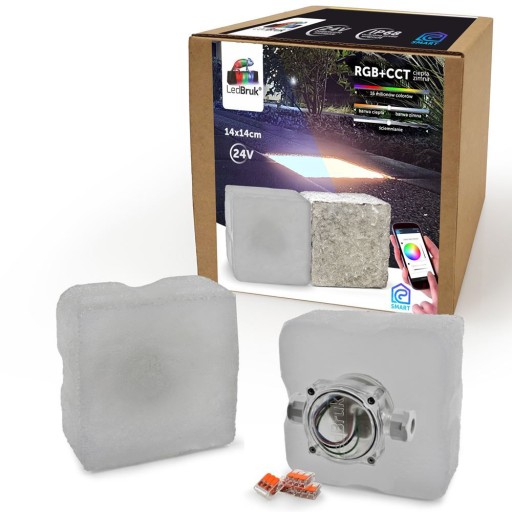 Świecąca Kostka Brukowa LED Oświetlenie Semmelrock Pavimo 14x14 24V RGB+CCT