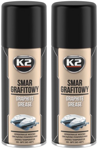 K2 SMAR GRAFITOWY DO ŚRUB GWINTÓW SPRAY 400 ML x2
