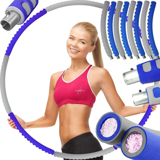 HULA HOP Z OBCIĄŻENIEM ODCHUDZAJĄCE SKŁADANE METALOWE PIANKOWE FITNESS