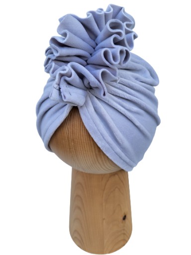 Czapka Damska, Turban Welur, Szary 54-58cm