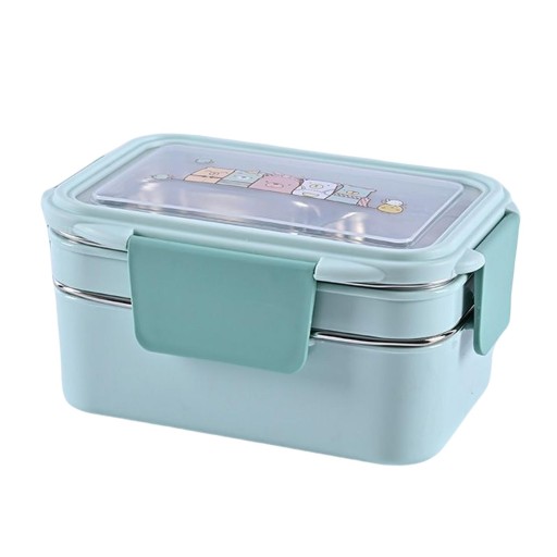 2-warstwowy pojemnik na żywność Bento Box ze stali