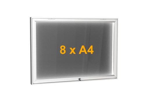 INFORMACYJNA GABLOTA OGŁOSZENIOWA 8xA4 ZEW Z LED