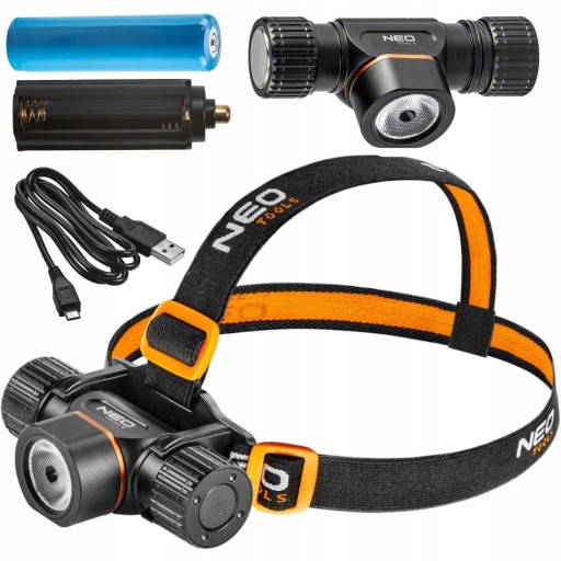 Latarka czołowa aku bateryjna USB CREE LED 2000LM