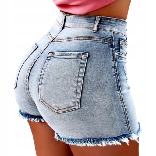 Letnie Damskie Spodenki Jeansowe Modne Szorty